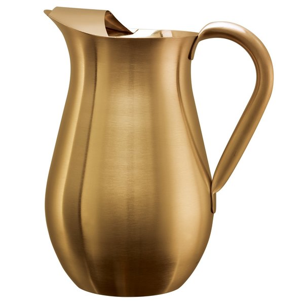 Service Ideas Pitcher with Ice Guard, Bell Shaped, 2 L, Stainless Steel, Vintage Gold WPB2BSVG